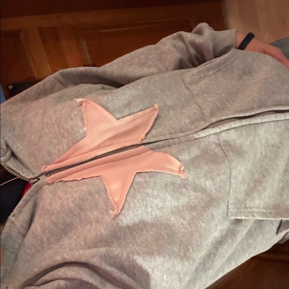 Gray Jacket with Pink Star